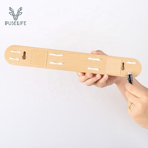 Support <span class=keywords><strong>mural</strong></span> étagère en bois avec crochets en laiton <span class=keywords><strong>pour</strong></span> <span class=keywords><strong>manteau</strong></span> clé vêtements suspendus - Product Image 6