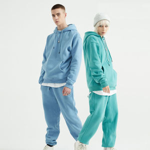 Großhandel Hochwertige Baumwoll-Hoodies für Herren Dicker Kapuzenpullover Einfarbig für Männer und Frauen Schwergewichtige 2-teilige Jogginganzüge - Product Image 2