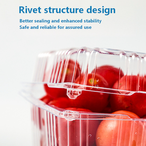 Recipiente de Alimentos Transparente em Plástico <span class=keywords><strong>PET</strong></span> Descartável e Ecológico, Personalizável para Animais de Estimação e Frutas/Verduras - Product Image 5