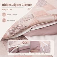 Ensemble de housse de couette à imprimé ethnique en gros, OEM ODM, 3 pièces avec revers uni pour literie à marque privée