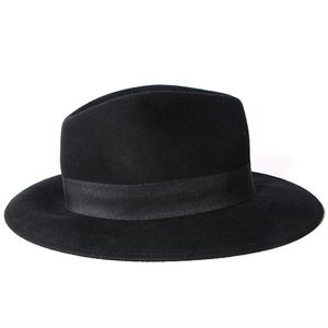 Prêt à expédier 100% feutre de laine <span class=keywords><strong>noir</strong></span> Fedora <span class=keywords><strong>chapeau</strong></span> large bord Gentleman Trilby <span class=keywords><strong>Borsalino</strong></span> chapeaux pour les affaires ou la scène de fête - Product Image 3