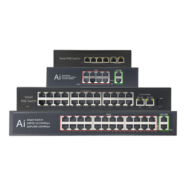 24 Port Gigabit PoE Switch 802.3bt Managed with SFP for System IP Camera Point Power Over Ethernet