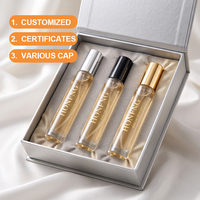 Boîtes cadeaux personnalisables, flacons de parfum en verre transparent mince de 10 ml/30 ml, forme cylindrique, pompes pulvérisatrices