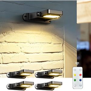 Luces Solares de Pared para Exteriores con Control Remoto, 6 Modos de Color, Blanco Cálido, Blanco Frío, RGB, IP65, Impermeables, para Montaje en Pared, Iluminación de Jardín - Product Image 1