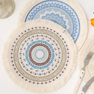 Nordique gland bohème tissé coton antidérapant napperon écologique isolation thermique Table à manger Pot tapis ménage tapis - Product Image 1
