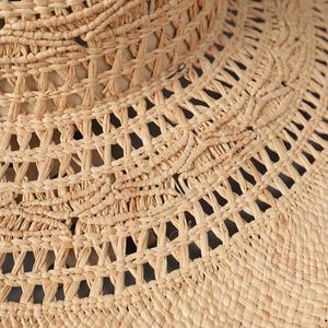 2025 New Korean Style Women Sombrero Hat Hollow Raffia Straw Hat Wide Brim Casual Seaside Beach <b>Sunscreen</b> Floppy Hat - Product Image 3