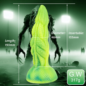 Productos Sexuales para Mujeres, Dildos de Silicona, Dildo de Silicona con Forma de Monstruo Verde Brillante, Dildo Alienígena - Product Image 2