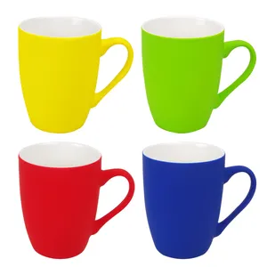 Bright fluorescent neon color glazed custom mugs decor gifts matte glazed spraying cappuccino ceramic coffee mugs for girl kids