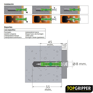 Ancorante Bimateriale Topgripper 0/8 mm (Confezione da 100 unità) Uso Universale - Product Image 3