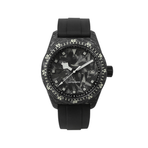 Montre mécanique automatique en fibre de carbone pour homme, montre-bracelet de luxe avec bracelet en silicone et logo personnalisé, fabricant OEM ODM - Product Image 1