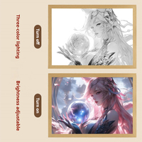 Panel de Luz LED de Anime, Lámpara Nocturna Acrílica, Arte LED de Anime, Alimentación por USB, Decoración para Escritorio de Juegos, Tamaño A5