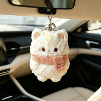Porte-clés en peluche en coton personnalisé - Fabricant professionnel de jouets - Poupée chat rose de 10 cm - Jouet animal