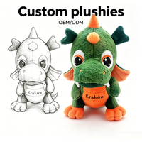 Jouets en peluche dinosaures en gros, poupées animales en peluche, mini-dinosaures en peluche, jouets en peluche dragon de Cracovie
