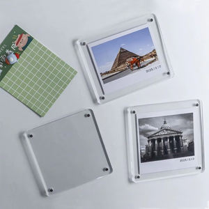 Cadre <span class=keywords><strong>photo</strong></span> carré en acrylique haute transparence pour réfrigérateur, aimants renforcés, service de conception personnalisé<span class=keywords><strong>e</strong></span>, bords lisses et polis, étanche - Product Image 1