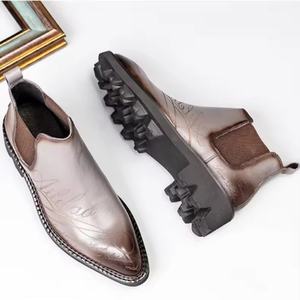 Botas de Trabajo de Cuero Genuino Resistentes y de Alta Gama para Hombre, con Punta de Acero, Impermeables, con Cordones en el Tobillo - Product Image 3