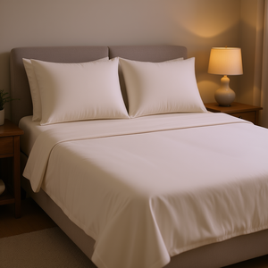 ชุดผ้าปูที่นอน VIANNEY HOME SHEETS ขนาดคิงไซส์ ผ้าฝ้าย ระบายอากาศได้ดี ป้องกันการแพ้ ผ้าสีพื้นเรียบ สำหรับเครื่องนอนในบ้าน - Product Image 2