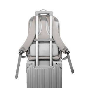 Mochila Super Factory para hombre, 20-35L, impermeable, para viajes de negocios, con correa desmontable, color sólido, bolsillo interior con cremallera - Product Image 4
