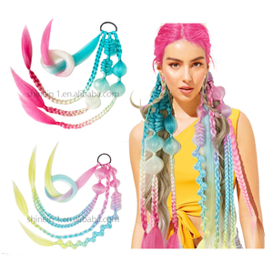Shinein 24 pouces en vrac bulle torsion boîte tressage Extension de cheveux à la main blonde naturelle postiche queue de cheval <span class=keywords><strong>avec</strong></span> <span class=keywords><strong>perle</strong></span> décoration - Product Image 3