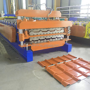 กระเบื้องเคลือบลูกฟูกประเภทและซี่โครงประเภท PPGI GI PPGL GL 2 In 1สองชั้นเหล็กแผ่นหลังคาโลหะม้วนเครื่องขึ้นรูป - Product Image 2