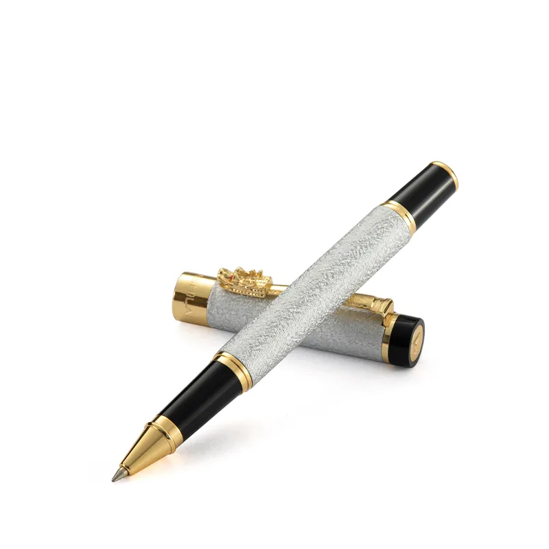 Luxus-Werbe geschenk Custom Silver Gel Pen Schnelle Lieferung Metall Roller Ball Pen für die geschäftliche Zusammenarbeit