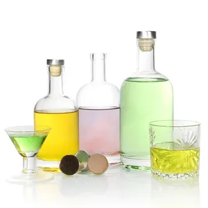 Heet Verkoop 100Ml/200Ml/500Ml/1l Whisky Tequila Rum Alcohol Ox Glazen Flessen Voor Bar