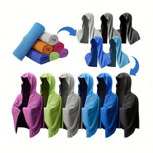 Wholesale Microfiber Cooling Hoodie Towel Instant Cooling Custom Logo Luxury Outdoor Sports Quick-Drying Beach <b>Poncho</b> Hiking - Product Image 6