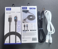 Cable de Datos USB C con Luz RGB Intermitente, Silicona Líquida, Carga Rápida 5A PD120W para iPhone, Computadora y Auriculares