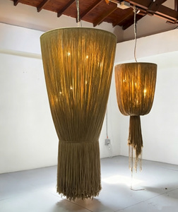 Luckygoods Suspension Bohème à Pampilles en Corde, Lustre en Tissu Tressé Fait Main pour la Décoration de Restaurants, Cafés et Halls d'Hôtels - Product Image 4