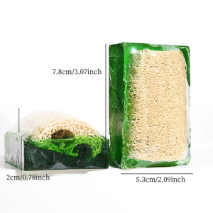 OEM Natural Loofah <b>Soap</b> Green Tea Handmade Essential Oil Bath Bar Exfoliating Anti-Acne Cleansing Massage Moisturizing Man Woman - Product Image 6