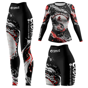 고품질 성인 여성용 MMA 래쉬가드 반바지 & 레깅스 BJJ 그래플링 세트 자외선 차단 UPF50 스판덱스/나일론 소재 - Product Image 2