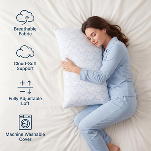 Oreiller cervical hybride personnalisé en mousse à mémoire de forme déchiquetée avec coque en bambou, support orthopédique pour le cou, effet rafraîchissant, best-seller - Product Image 5