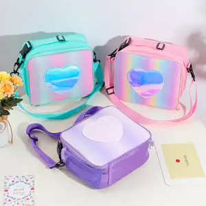Cute Love Shape Large Capacity Multifunctional Lunch Bag with Shoulder Strap for Easy Carrying Cooler Bag