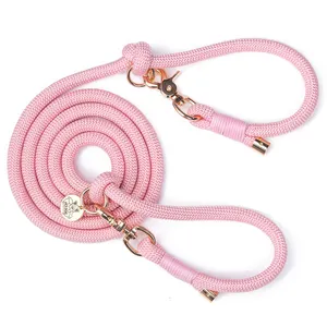 Soft Cotton Rope Leash Dog Training Collar And Leash Sets For Dogs Hands Free Leash