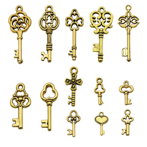 จี้รูปหัวใจกลวงโลหะผสมสีทองโบราณสำหรับทำเครื่องประดับ DIY 3 ชิ้น สไตล์เรโทรศิลปะ - Product Image 4