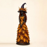 Figura de Resina de Bruja Mágica de Otoño, Adorno de Figura de Bruja, Decoración Artesanal de Resina para Mesa de Halloween, Venta al por Mayor