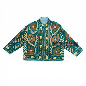 Manteau ethnique bohème pour femme, brodé à la main, motif floral, écologique, respirant, séchage rapide, luxe, hiver - Product Image 6