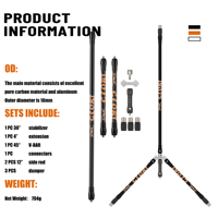 Stabilisateur d'arc de tir à l'arc 3-30 pouces ODM/OEM tige de barre d'équilibre tige latérale en Fiber de carbone pour arc à poulies équipement d'arc classique