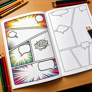 Carnet <span class=keywords><strong>de</strong></span> dessin <span class=keywords><strong>vierge</strong></span> pour enfants, modèles variés <span class=keywords><strong>de</strong></span> bandes dessinées, bloc-notes <span class=keywords><strong>de</strong></span> création <span class=keywords><strong>de</strong></span> comics et <span class=keywords><strong>de</strong></span> romans graphiques - Product Image 3