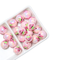 Perles acryliques fantaisie colorées peintes à la main, style macaron pastel, motif dessin animé, en vrac pour bracelets et porte-clés DIY