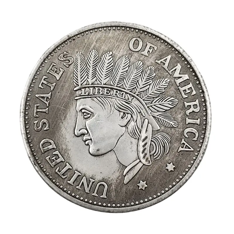 Toptan eski Metal paralar antika el sanatları 1851 pirinç malzeme amerikan Morgan gümüş dolar sikke