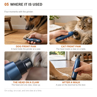 Lime à ongles électrique haute vitesse à double éclairage LCD en ABS avec réglage 5 vitesses pour chiens et chats