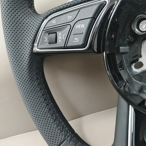 พวงมาลัยหนังแท้สำหรับรถแข่ง SENCHI ไม่มีถุงลมนิรภัยและปุ่มควบคุม อะไหล่รถยนต์ สำหรับ Audi <span class=keywords><strong>B9</strong></span> B8 A3 <span class=keywords><strong>A4</strong></span> A5 A8 - Product Image 5