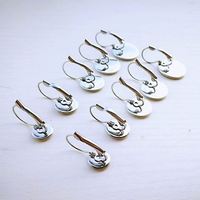 Crochets de boucle d'oreille en fil de poisson plaqué rhodium en or véritable avec capuchon de perle pour perles Rivoli de 13*19mm