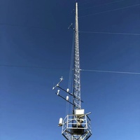 Menara Pengukur Angin Baja Galvanis 80m 150m Tiang Anemometer Observasi Meteorologi Pembangkit Listrik Tenaga Angin Ketinggian Kustom OEM