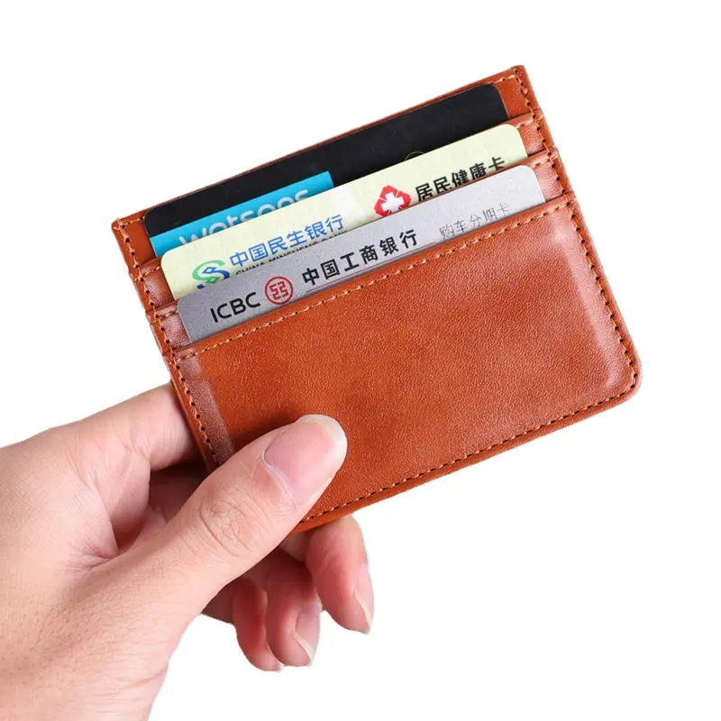 ZXX244 portafoglio in pelle sottile portafogli porta carta con fermasoldi per gli uomini in pelle porta carte