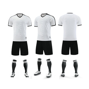 Wholesale OEM Custom Unisex <b>Soccer</b> Jersey Sets V-neck Short Sleeve Heat-Transfer Printed 100% Polyester Breathable - Product Image 2