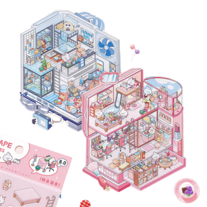 Pour SIMNO Creative Mini Maison Jouet Autocollant Kit Faire Votre Propre Dortoir DIY Artisanat Scènes Vacances Activité Fête Jeu Décoratif - Product Image 1