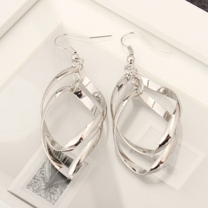 Boucles d'oreilles en alliage Super brillantes pour femme, bijoux à clous torsadés en diamant, multicouches, Double bague, style coréen, nouvelle mode - Product Image 6