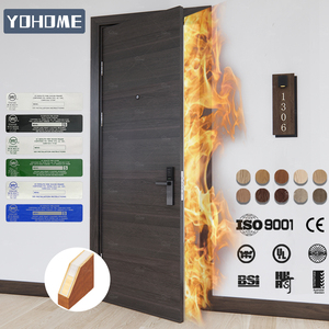 Porte d'entrée de chambre d'hôtel 5 étoiles haut de gamme classée U-L Portes coupe-feu de sécurité Portes en bois résistantes au feu de 60 minutes - Product Image 3