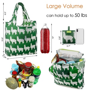 Bolsa de Compras Plegable con Estampado Floral, Resistente, Reutilizable, con Asa Larga y Ancha, Lavable a Máquina, Ecológica, para Supermercado - Product Image 2